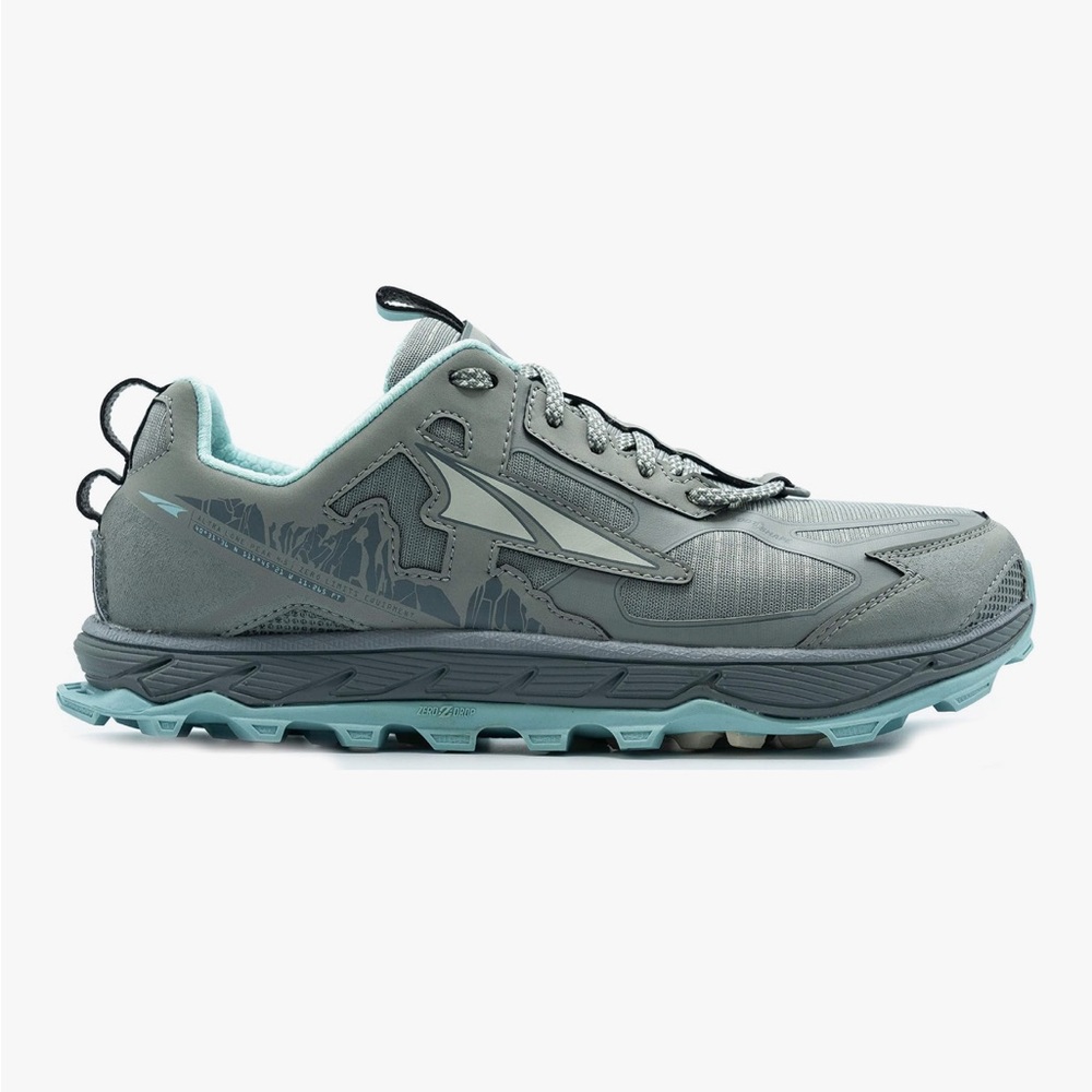 Altra Lone Peak 4.5 Women’s Trail Running Shoe - Gray/Aqua Sneaker Sz 10.5